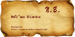 Néma Bianka névjegykártya